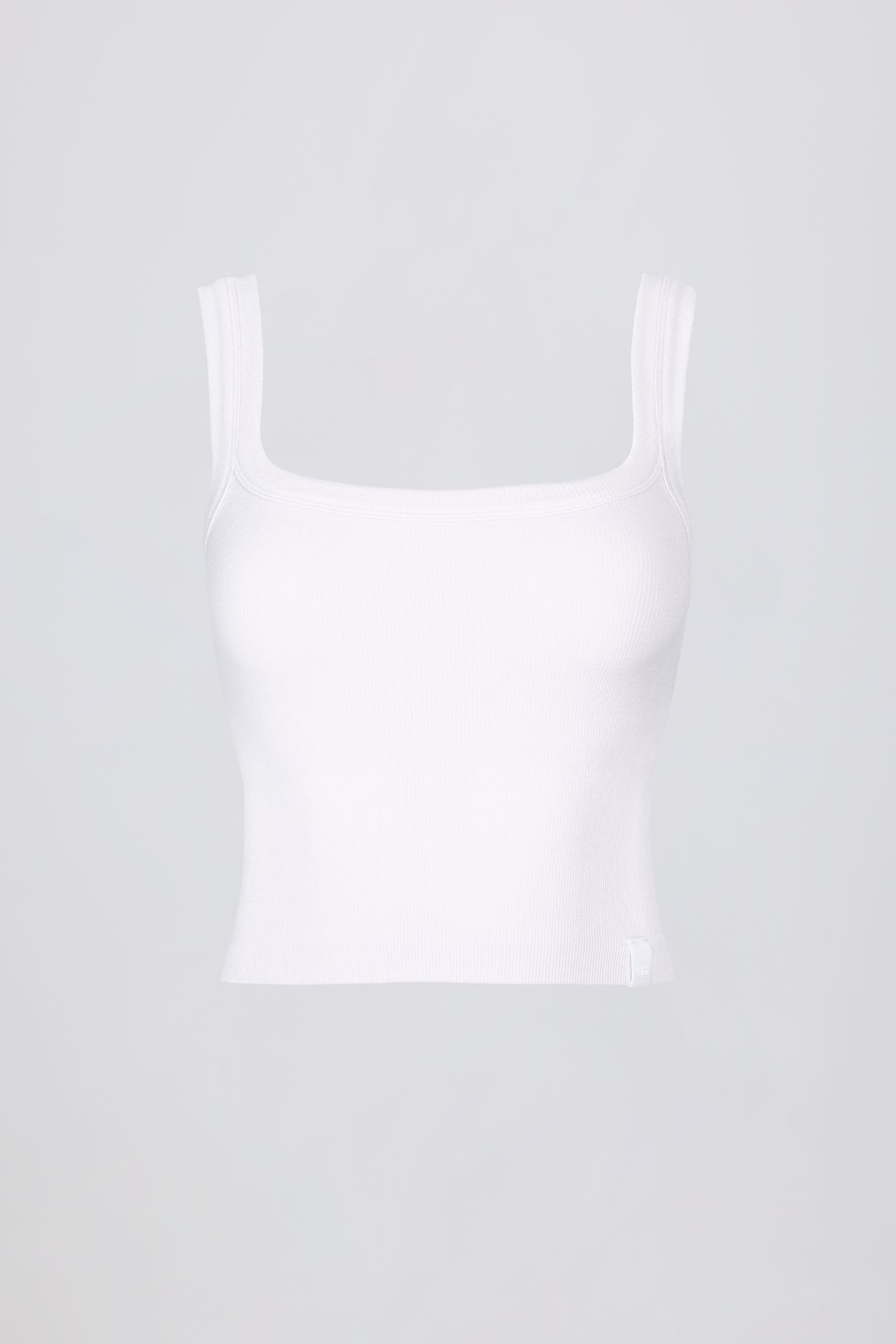 Seamless Soft Rib Square-Neck Tank Top in White - 4