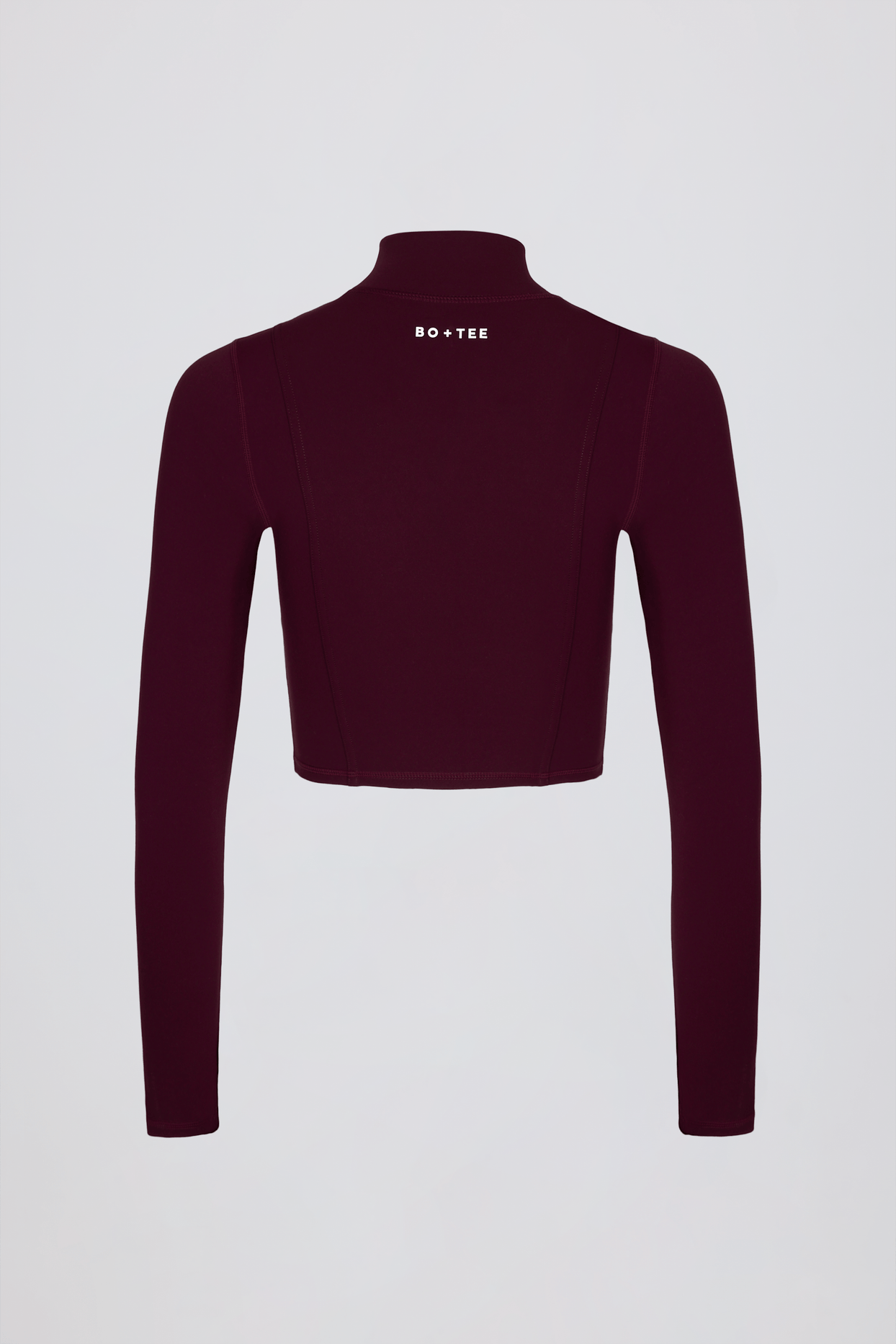 Soft Active Zip-Up Cropped Jacket in Burgundy - 4