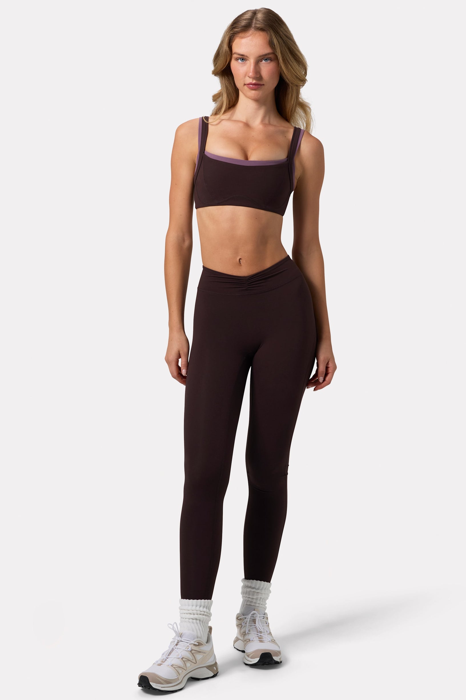 Soft Active Ruched Leggings in Espresso - 1