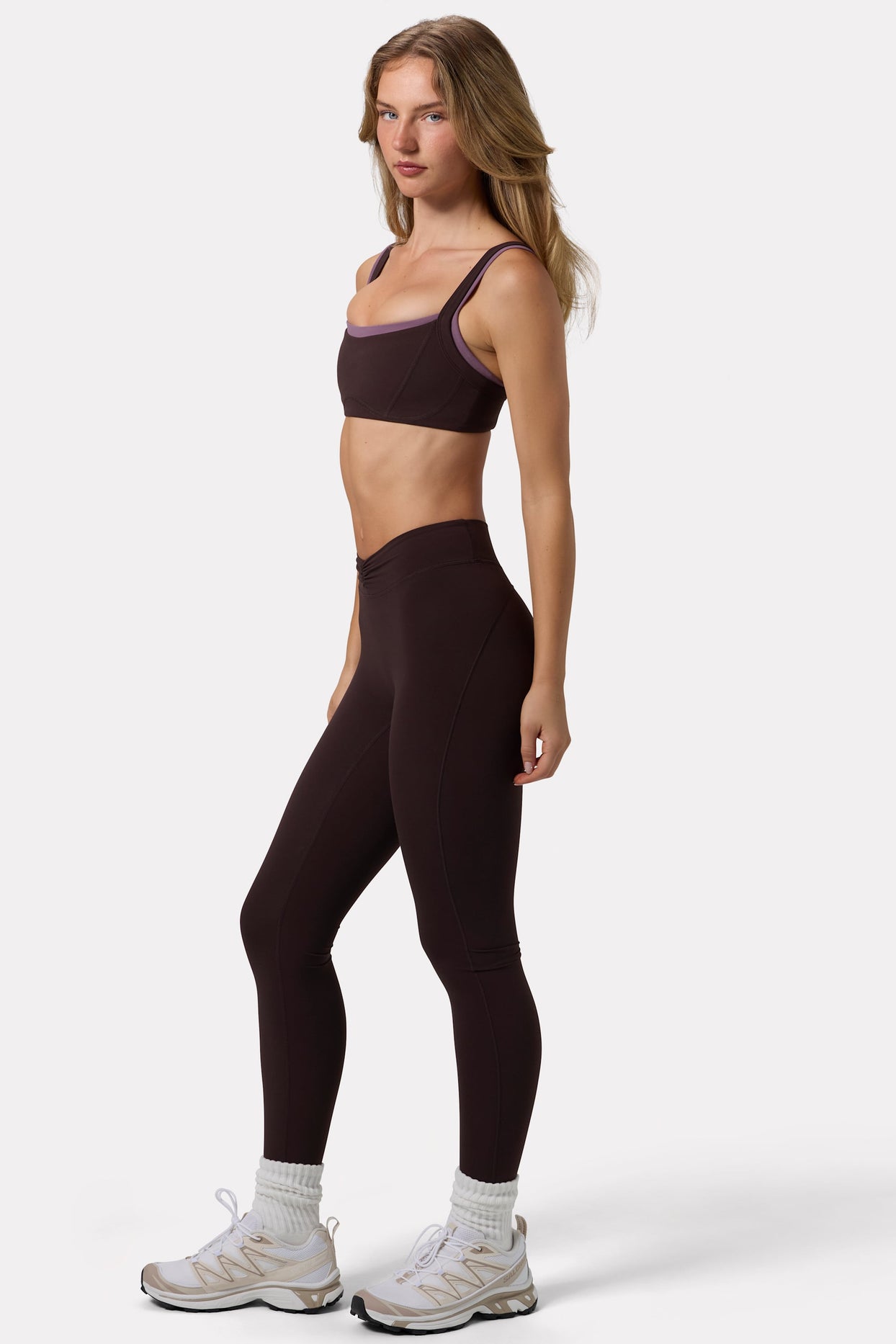 Soft Active Ruched Leggings in Espresso - 3