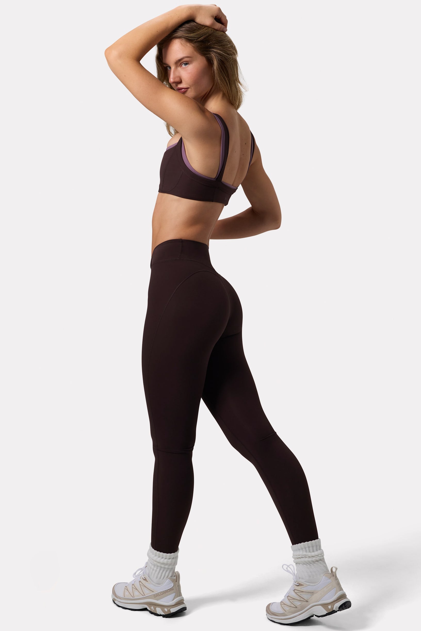 Soft Active Ruched Leggings in Espresso - 2