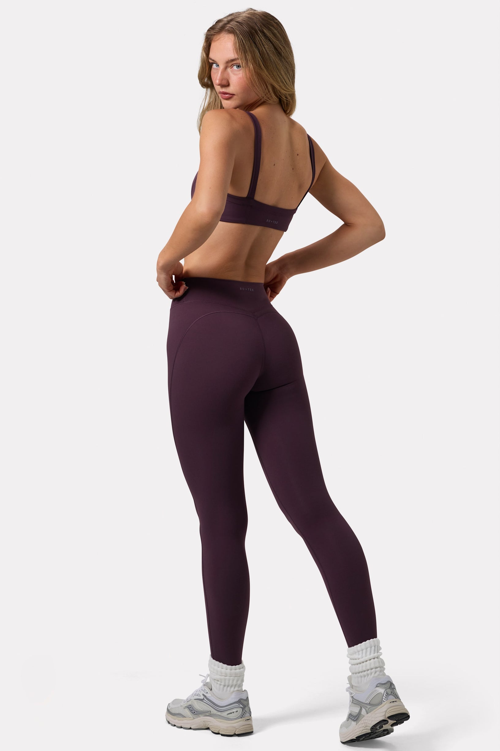 Soft Active Ruched Leggings in Plum - 2