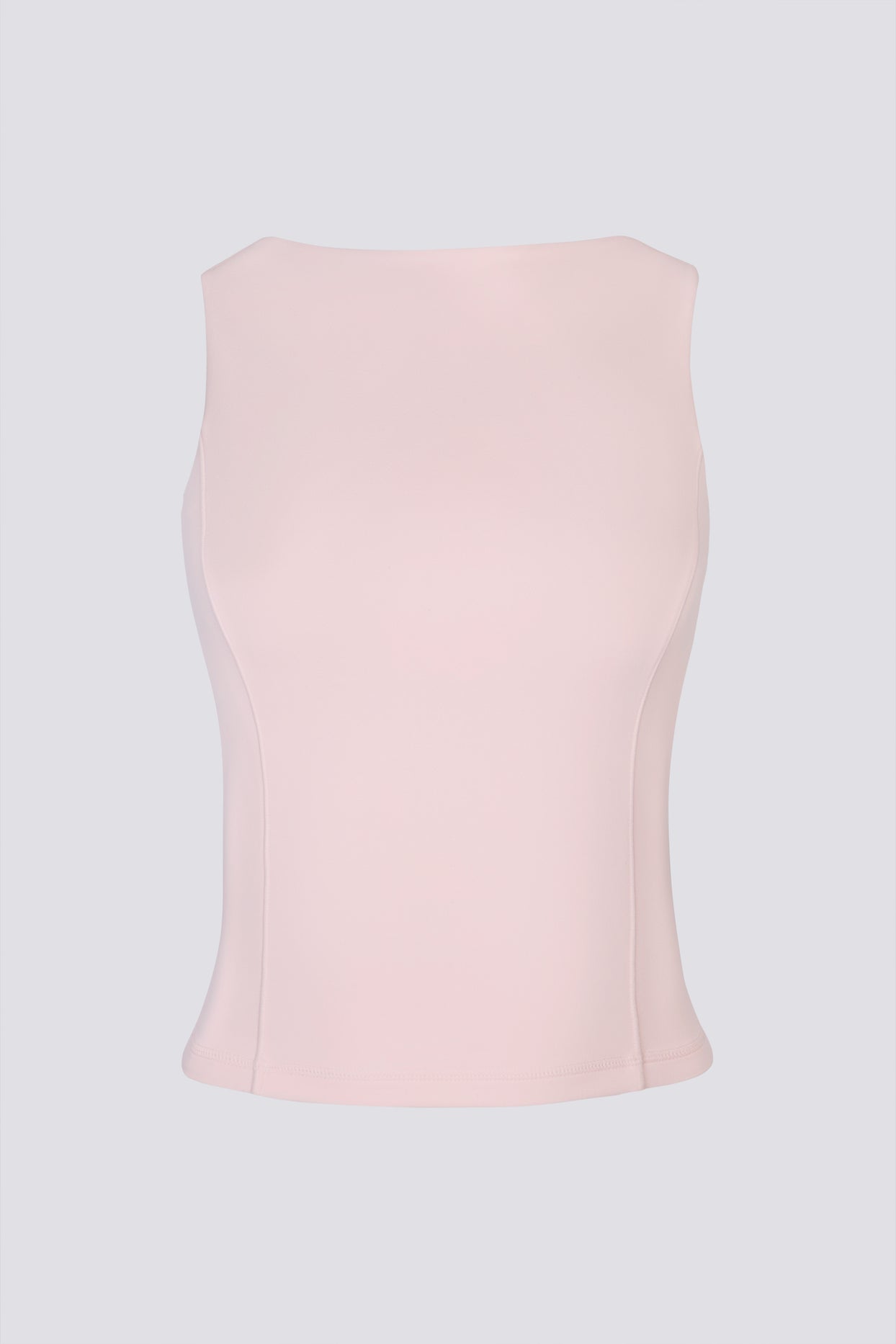 Soft Active Boat-Neck Open-Back Tank Top in Ballet Pink - 2