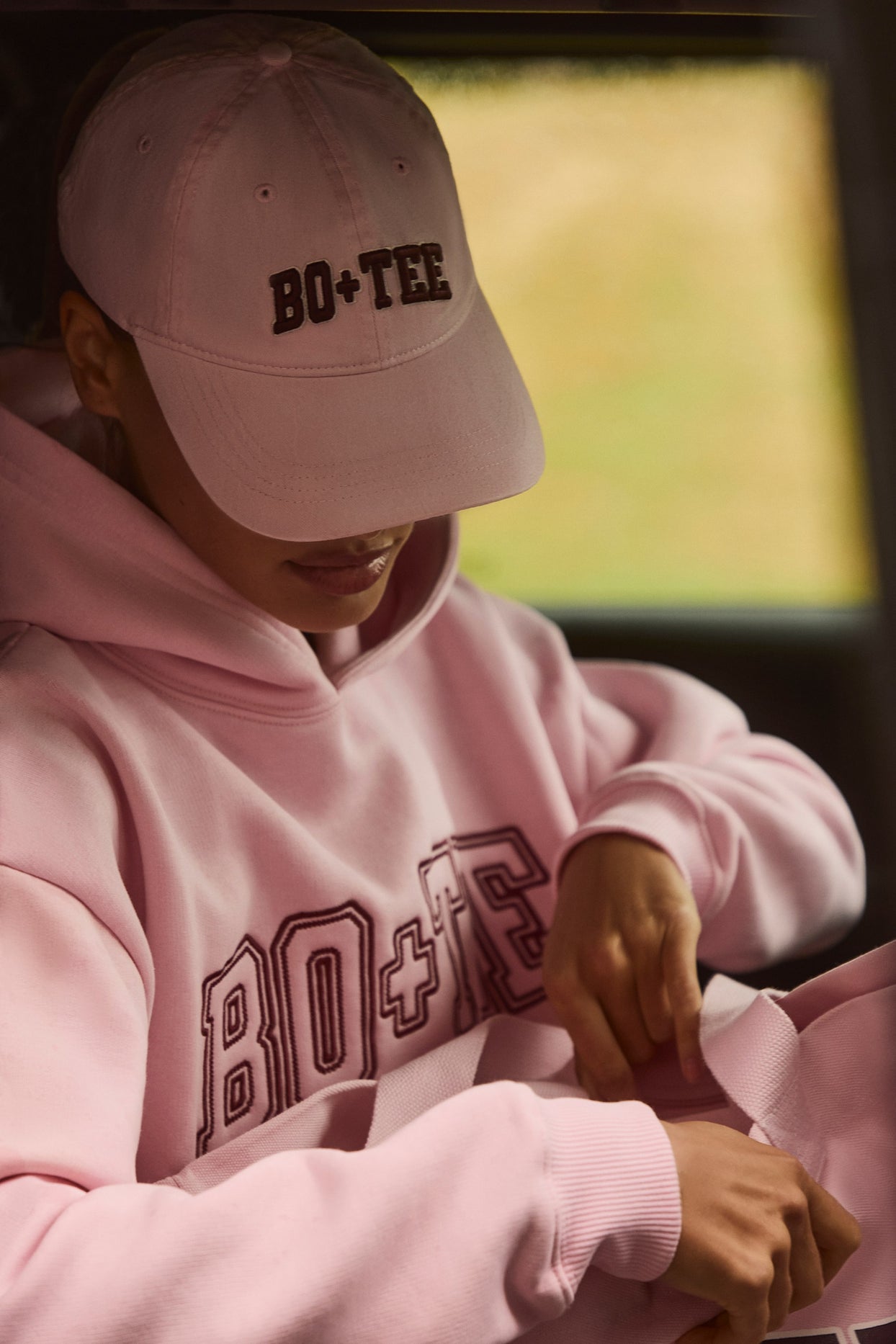 Baseball Cap in Powder Pink - 4