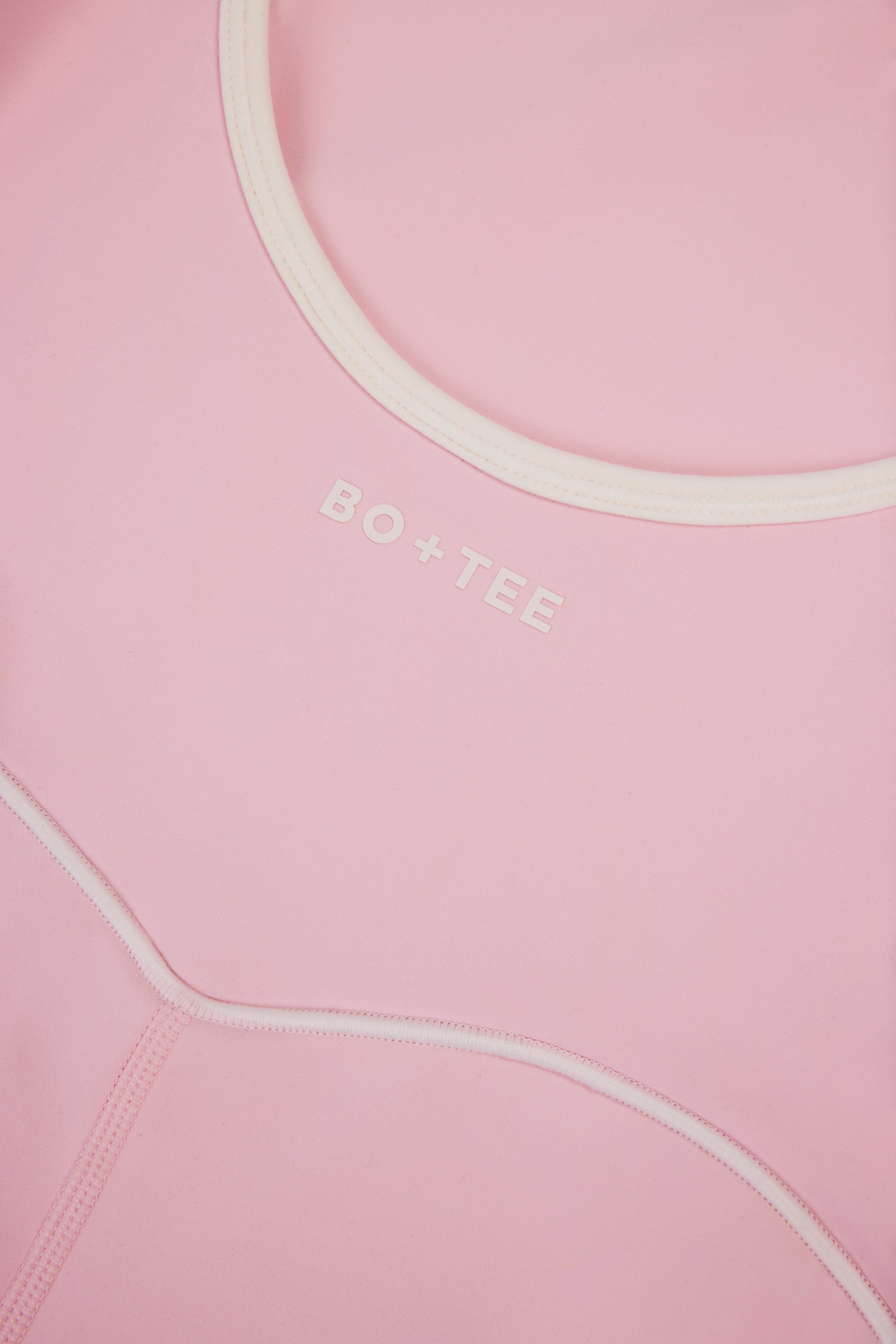 Soft Active Backless Contrast Unitard in Powder Pink