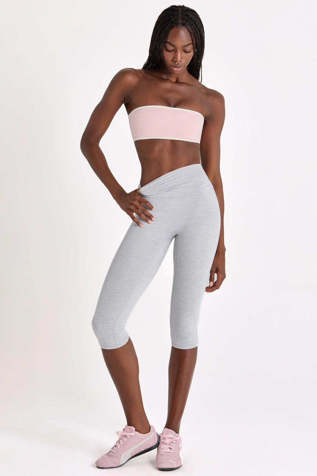 Soft Active Capri Leggings in Grey Marl - 5