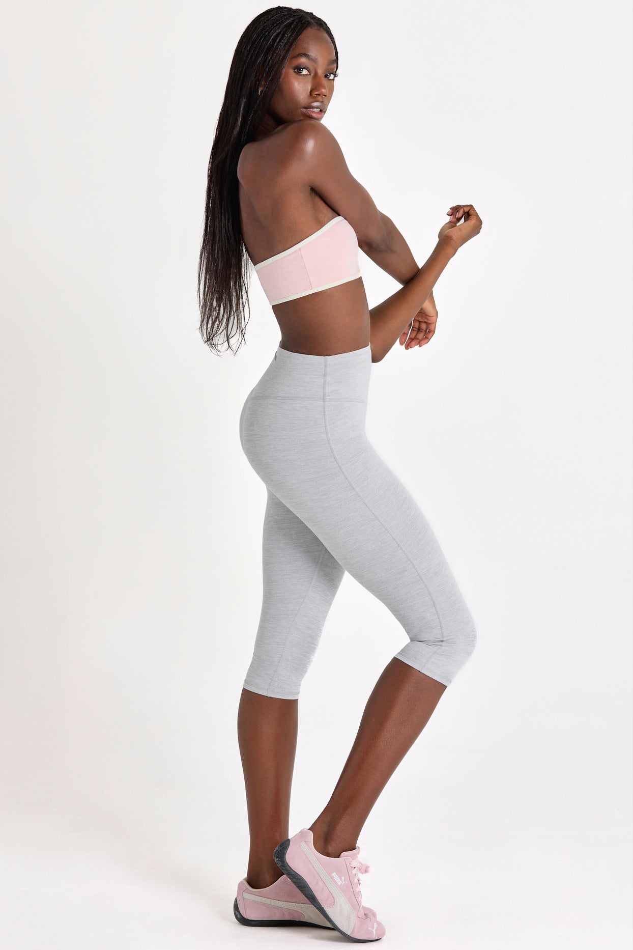 Soft Active Capri Leggings in Grey Marl - 3