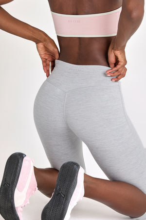 Soft Active Capri Leggings in Grey Marl