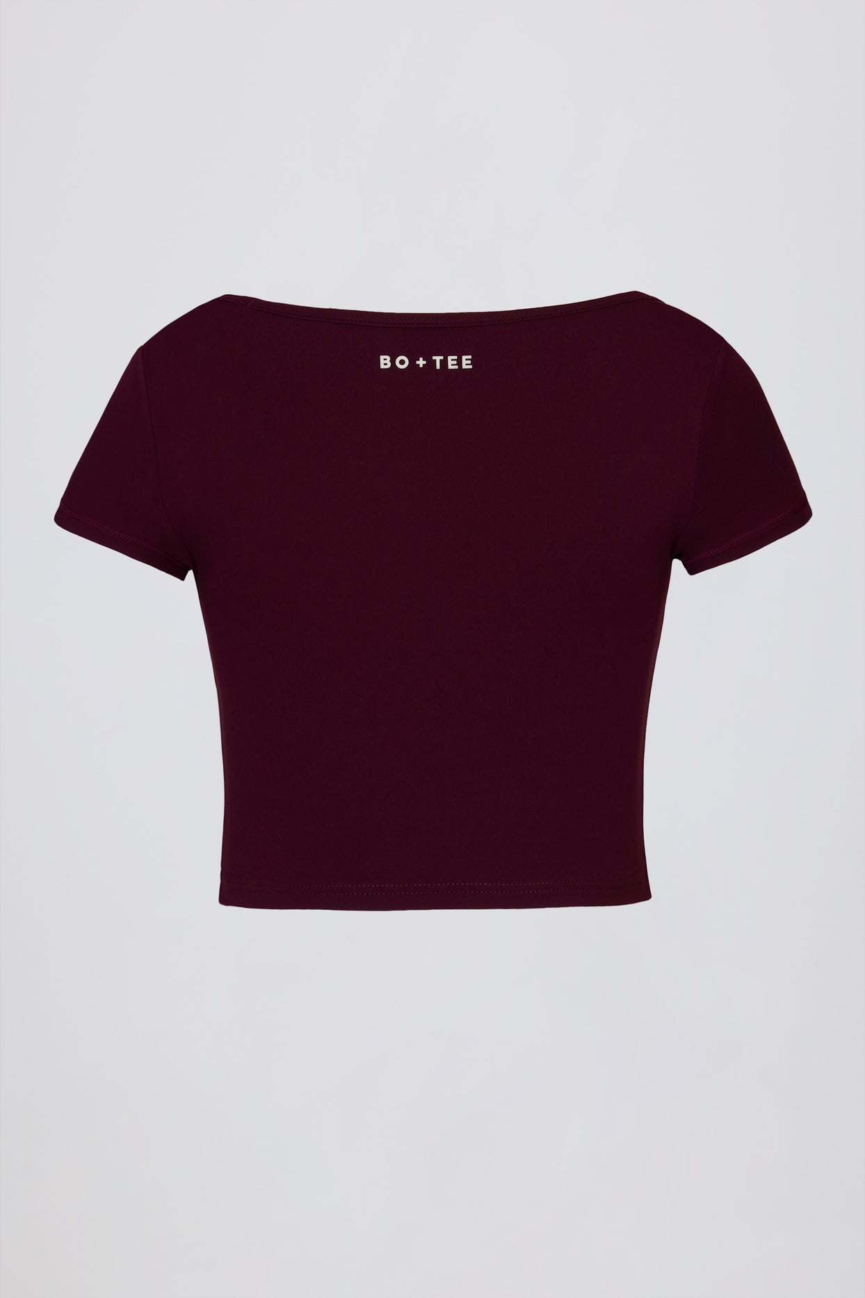 Soft Active Sweetheart-Neck Crop Top in Burgundy - 4