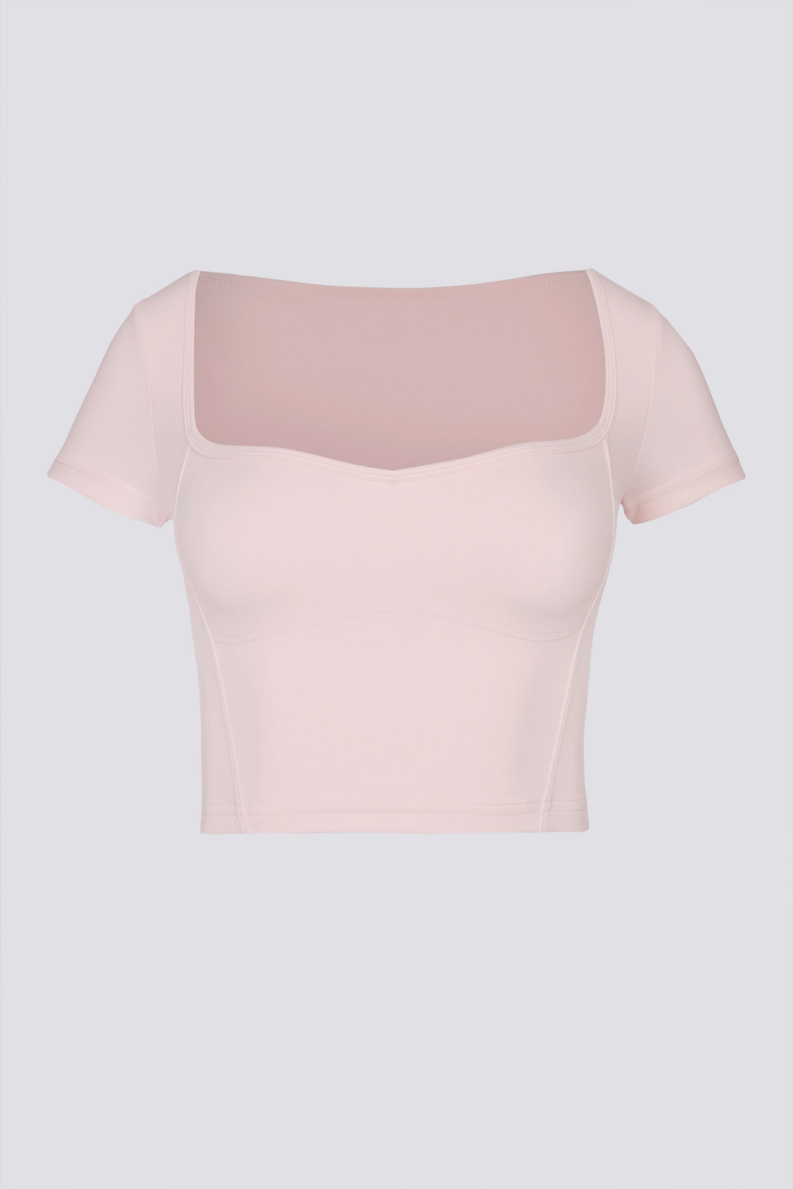 Soft Active Sweetheart-Neck Crop Top in Ballet Pink - 2