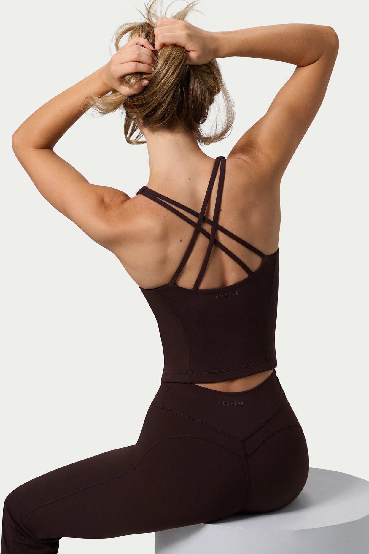 Soft Active Sweetheart-Neck Tank Top in Espresso - 4