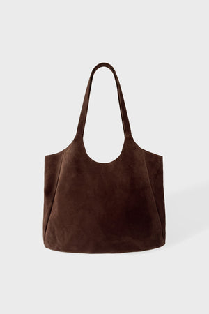 Suede Tote Bag in Espresso