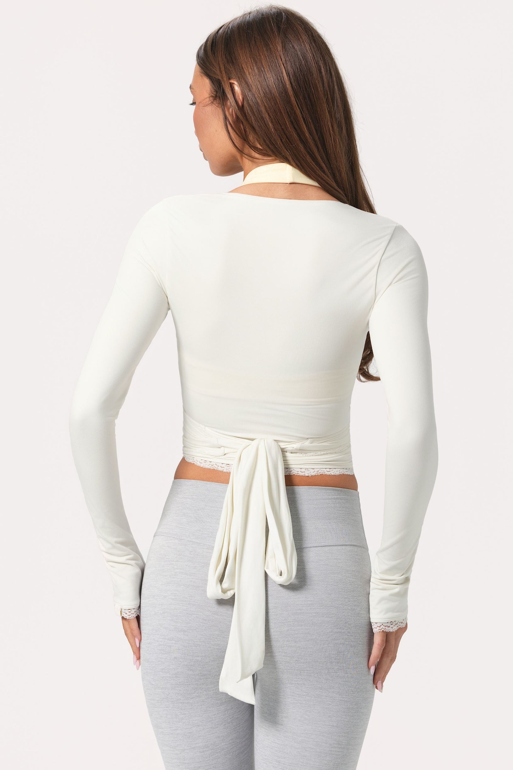 Soft Jersey Wrap Top in Coconut - 2