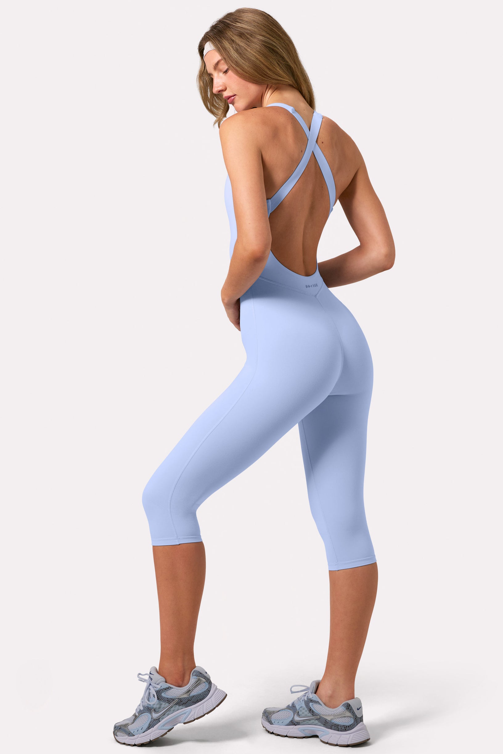 Soft Active Capri Jumpsuit in Sky - 1