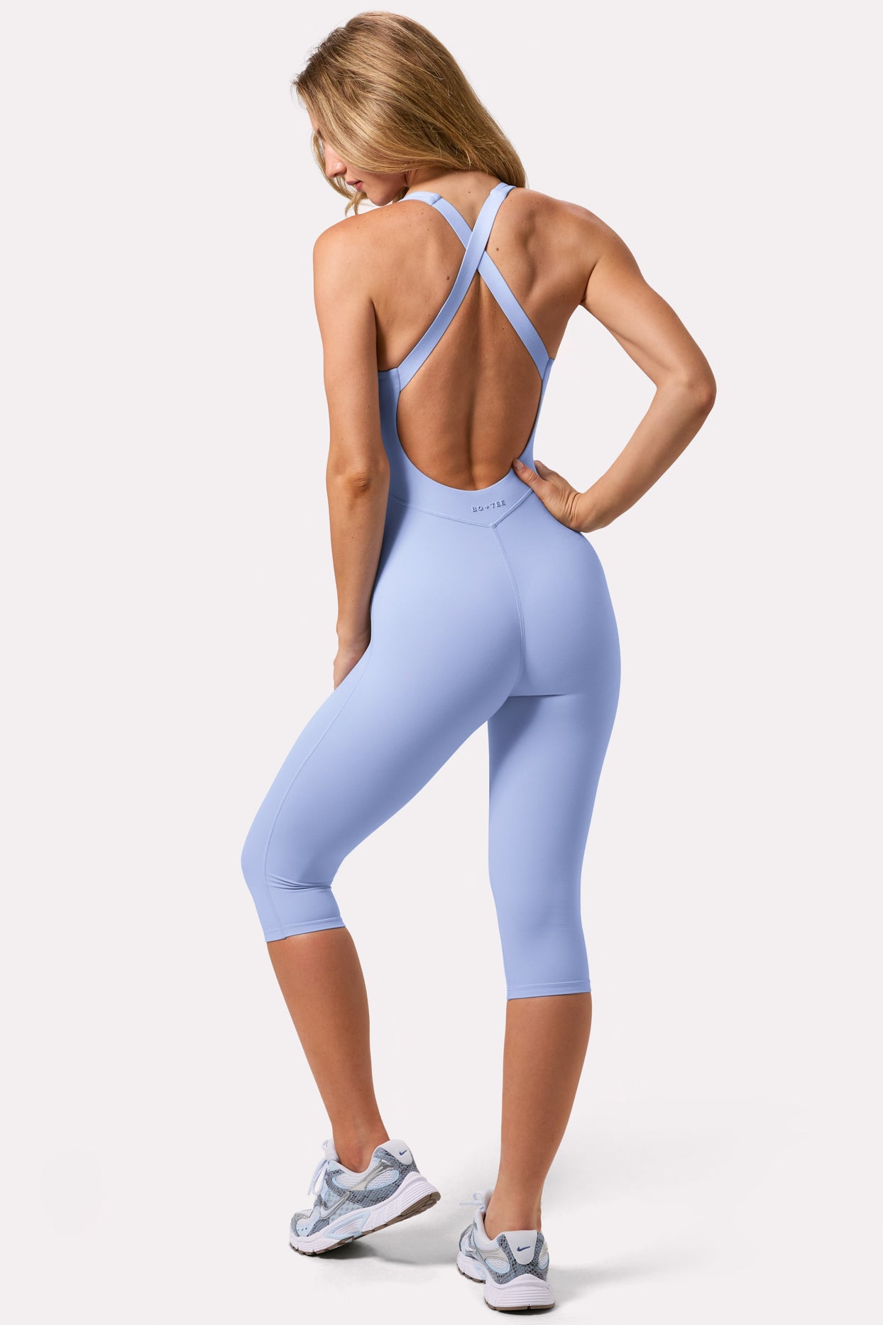 Soft Active Capri Jumpsuit in Sky - 3