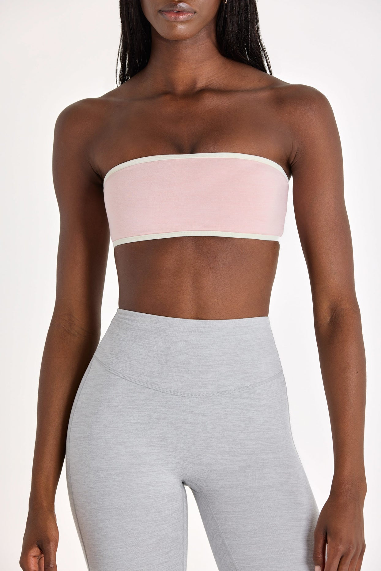 Soft Active Bandeau Sports Bra in Blush Marl - 5