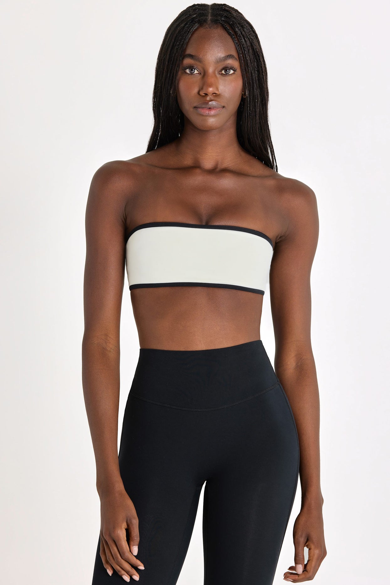 Soft Active Bandeau Sports Bra in Ivory - 6