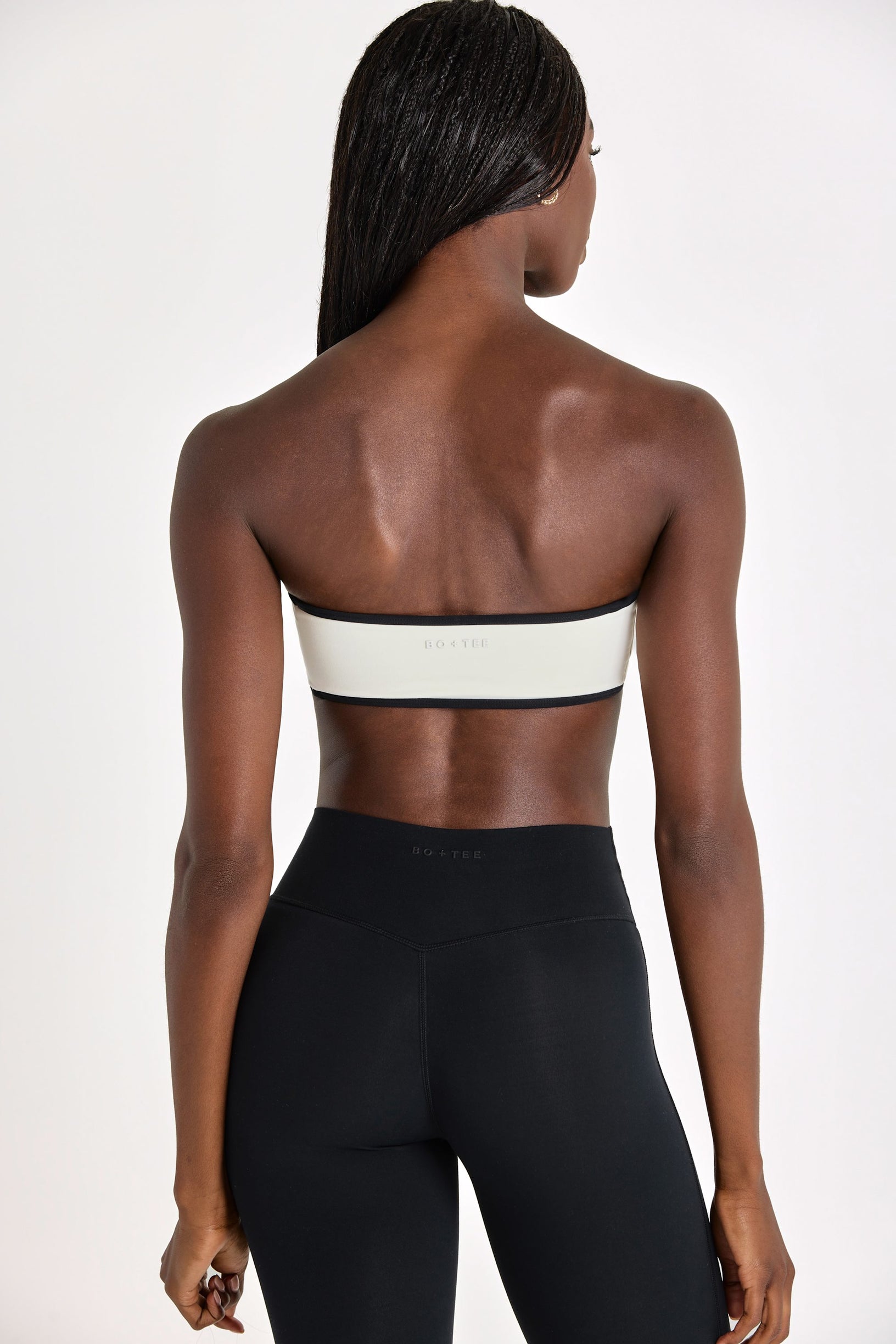Soft Active Bandeau Sports Bra in Ivory - 2