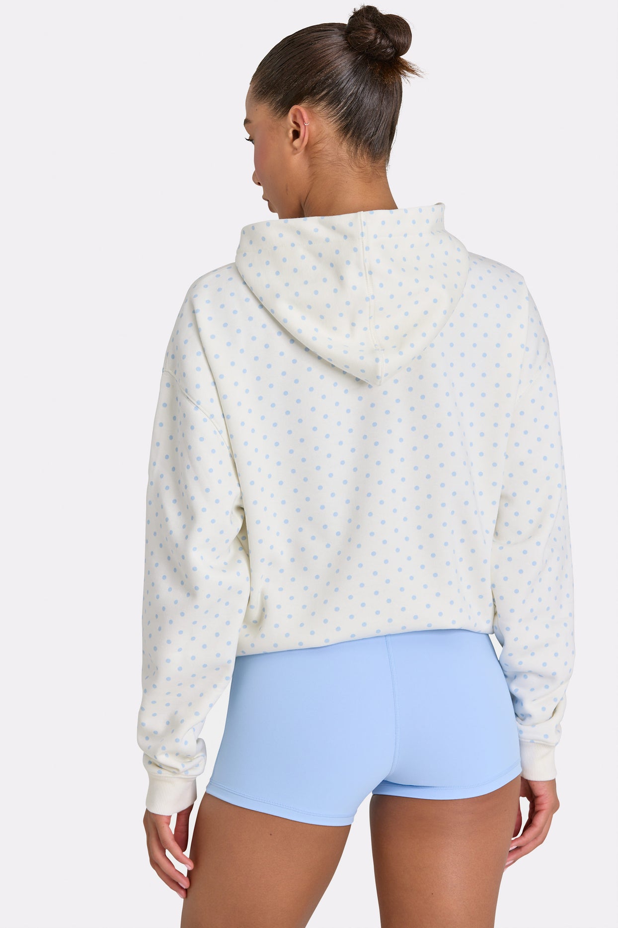 Oversized Applique Hoodie in Coconut Polka Dot - 3