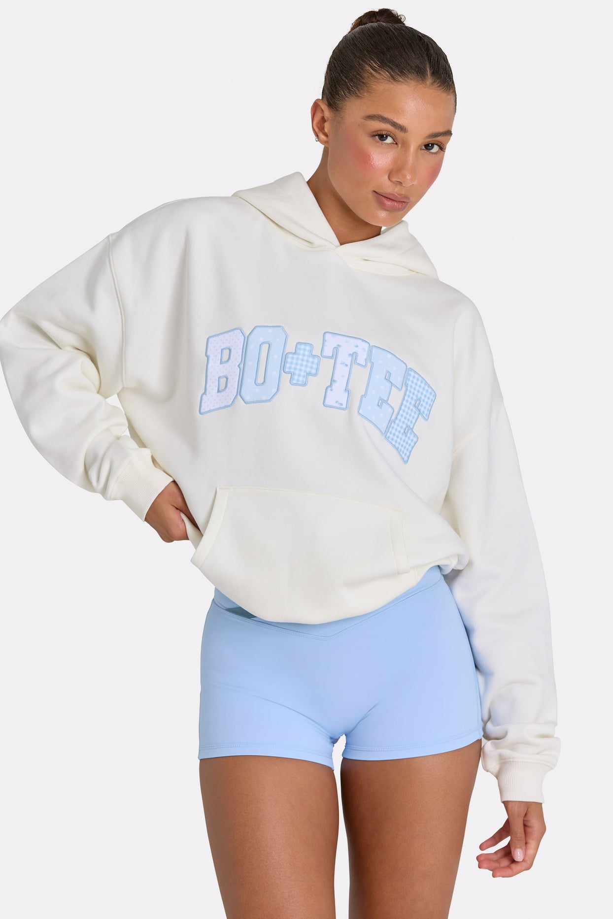 Oversized Applique Hoodie in Coconut - 5