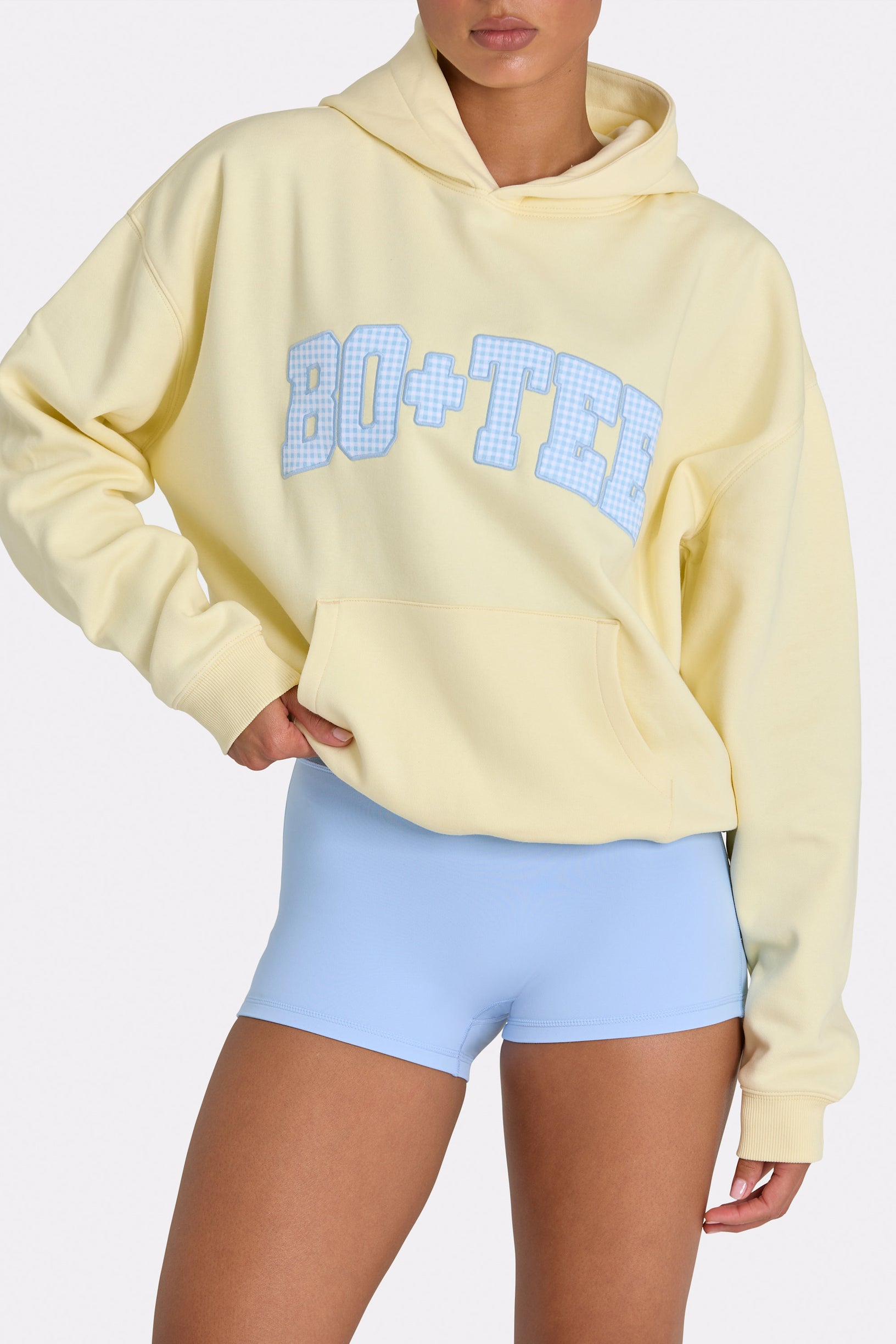 Oversized Applique Hoodie in Lemon - 2