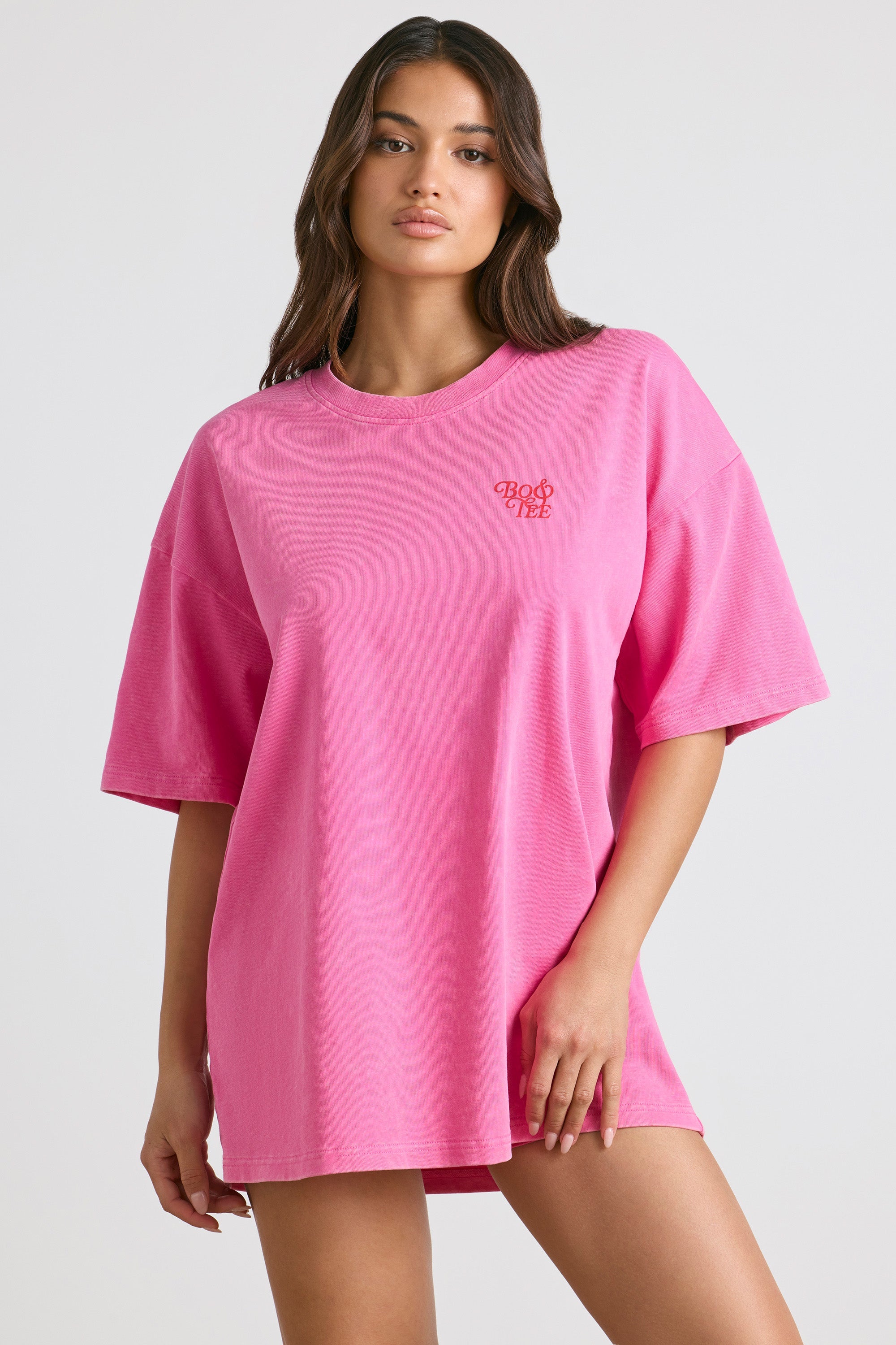 Angel Energy Oversized Short Sleeve T shirt in Hot Pink Oh Polly