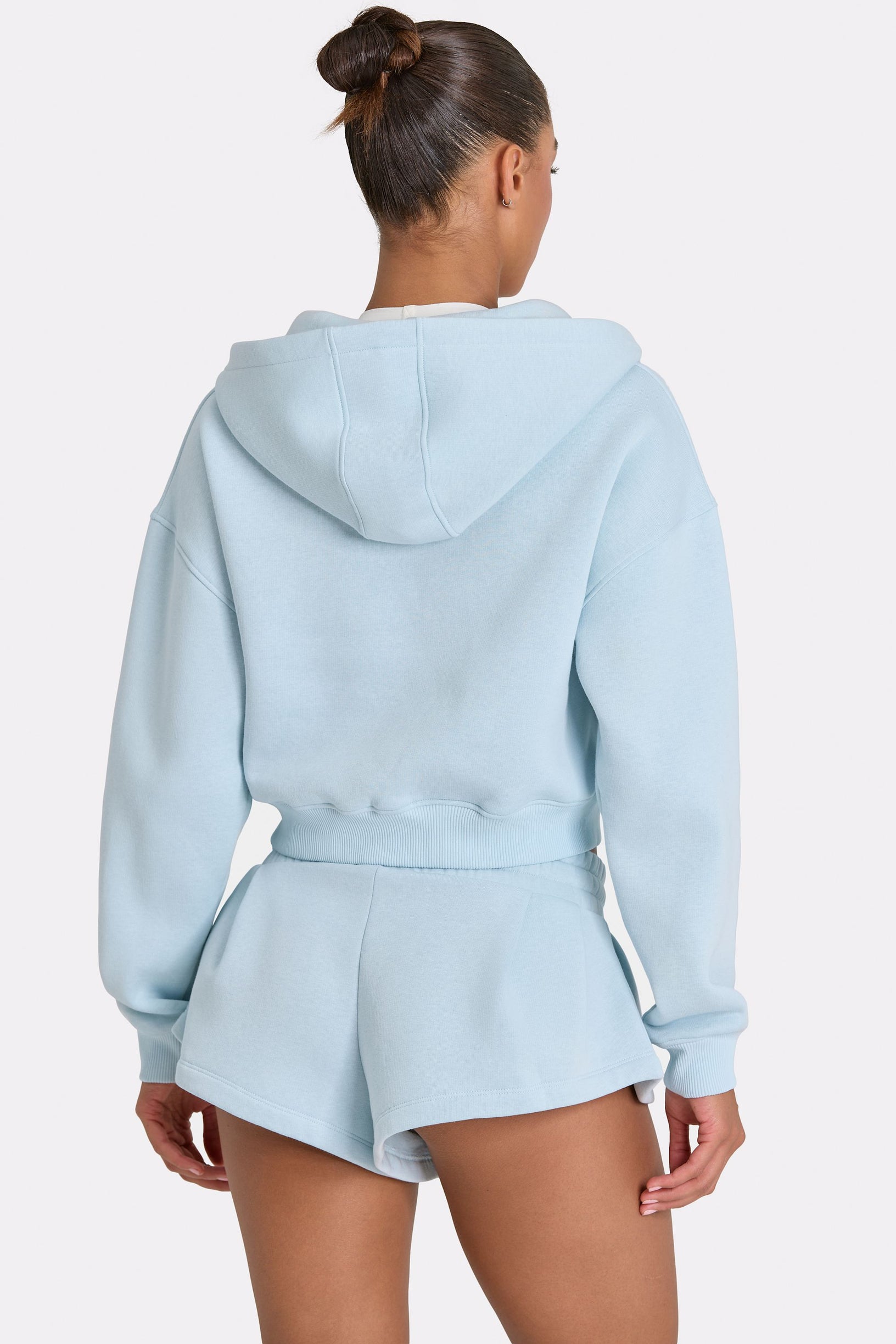 Oversized Zip-Up Hoodie  in Powder Blue - 2