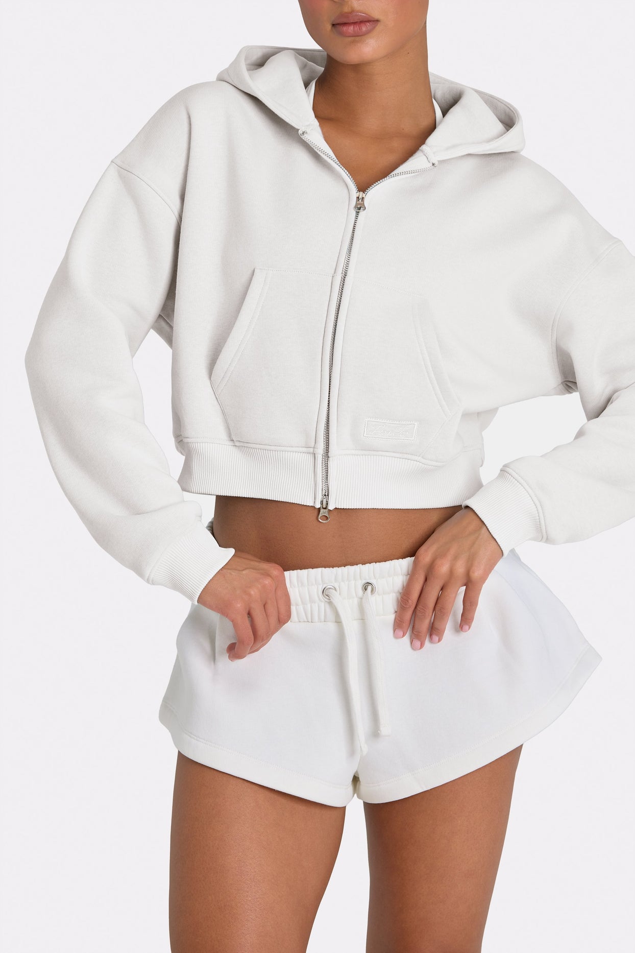 Oversized Zip-Up Hoodie  in Coconut - 4