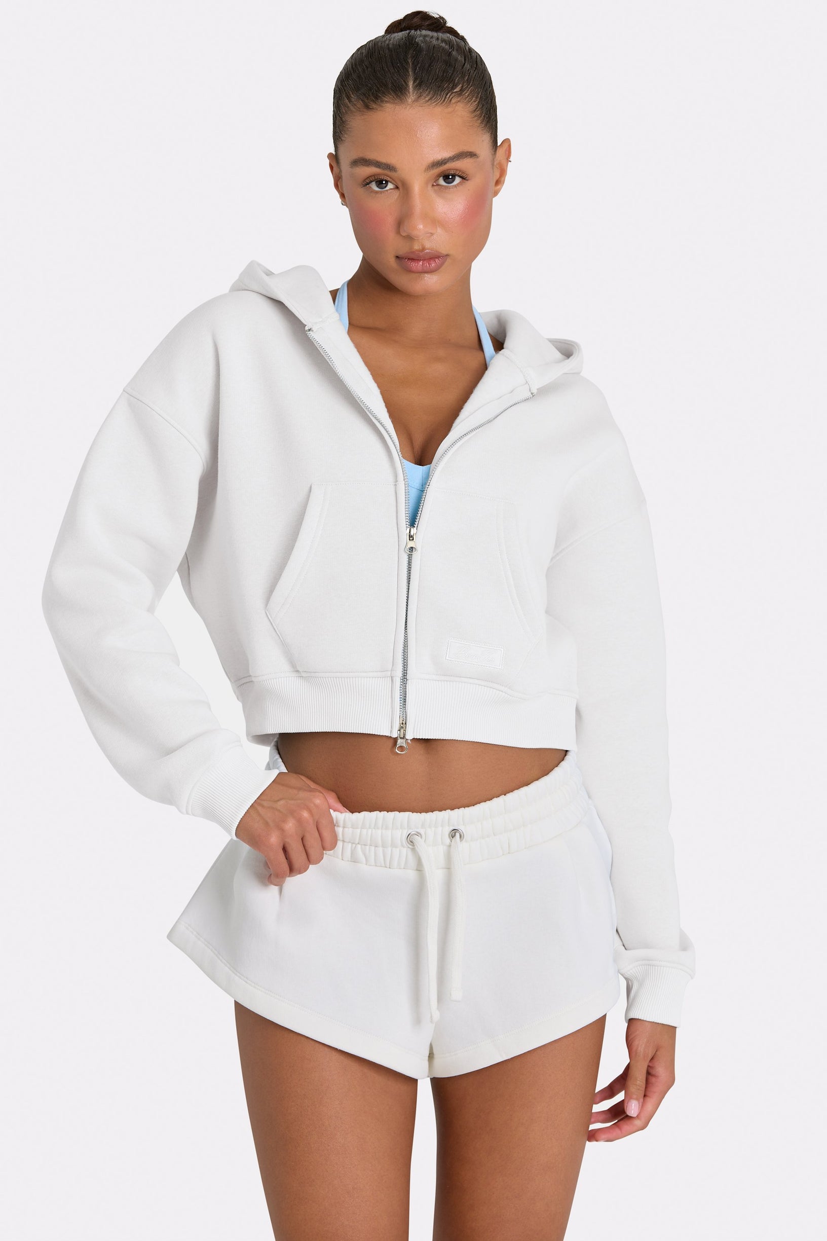 Oversized Zip-Up Hoodie  in Coconut - 1
