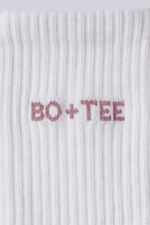 Ribbed Half-Crew 3-Pack Socks in White Pink