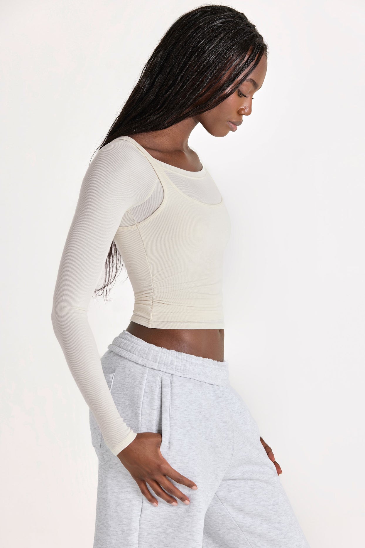 ButterCloud™ Layered Top  in Coconut - 3