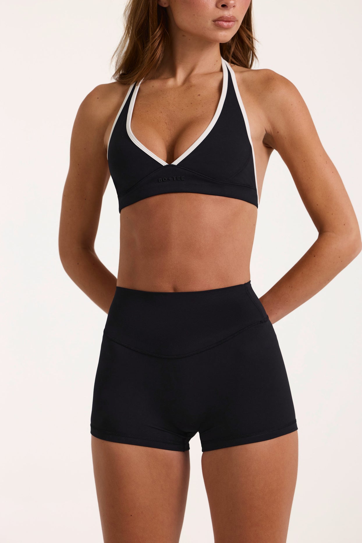 Soft Active Mini Shorts in Black - 4