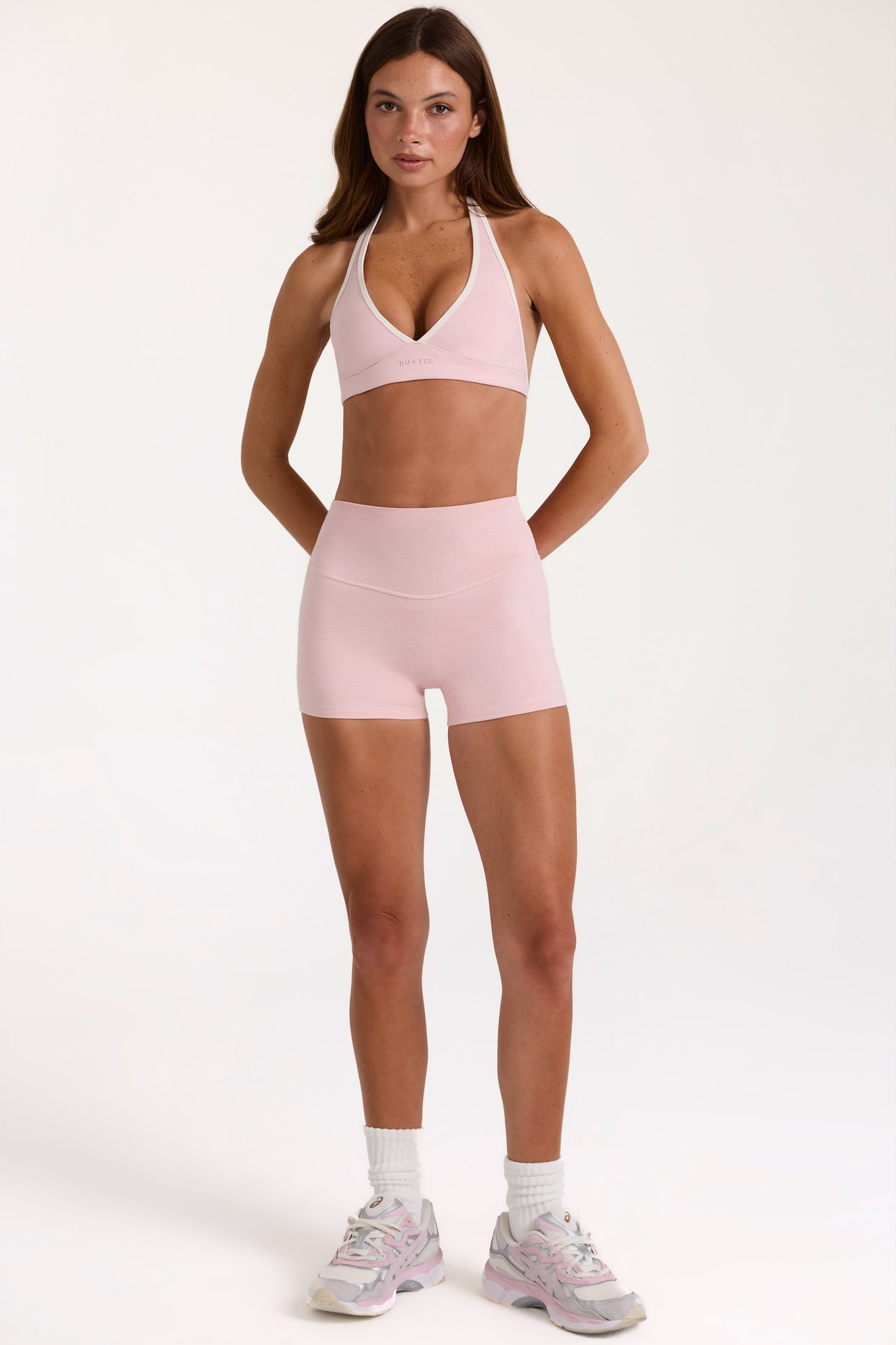 Soft Active Mini Shorts in Blush Marl - 1
