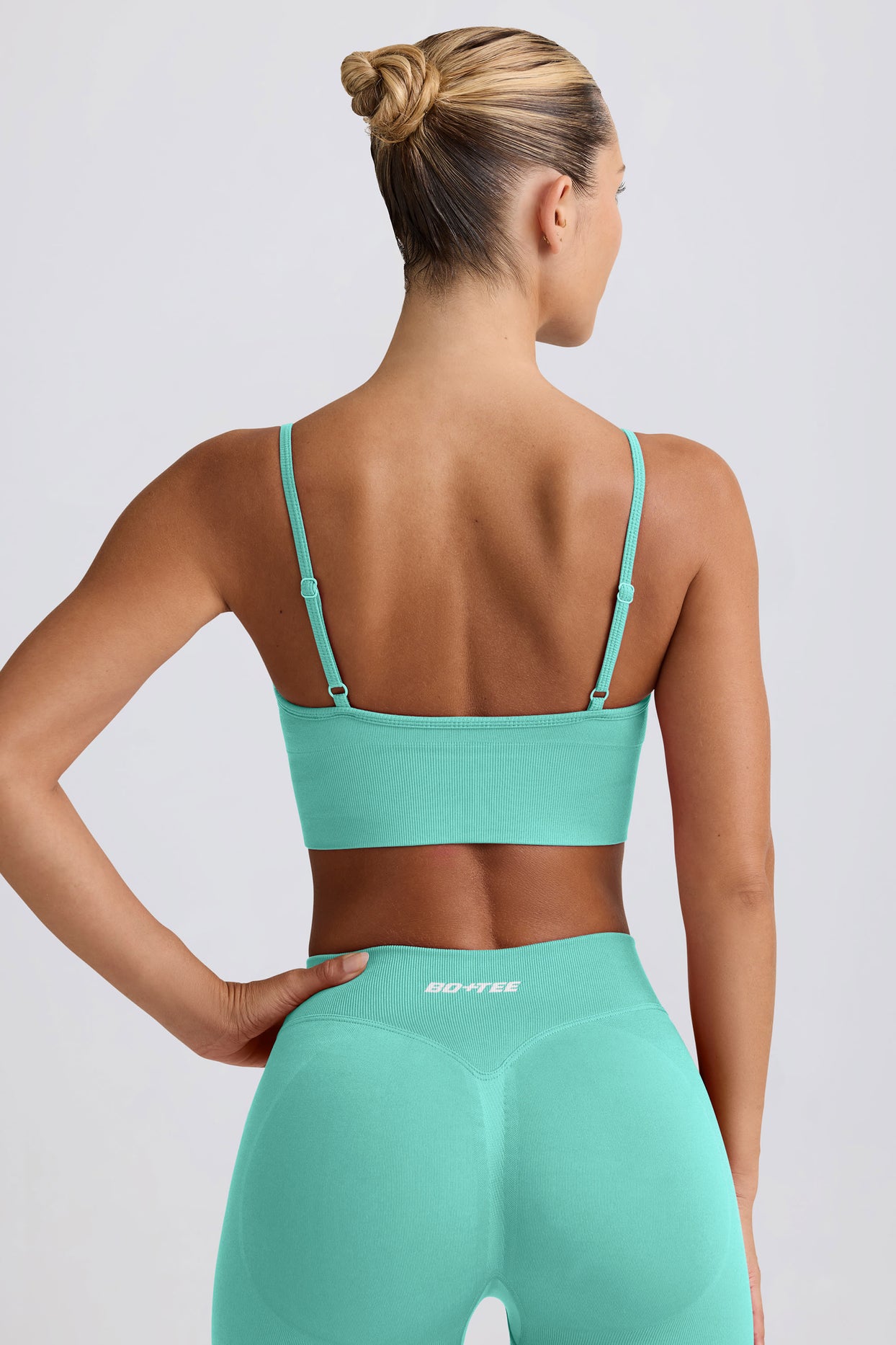 Define Luxe V-Neck Sports Bra in Mint - 2