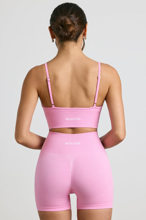 Define Luxe High-Waist Mini Shorts in Bubblegum Pink