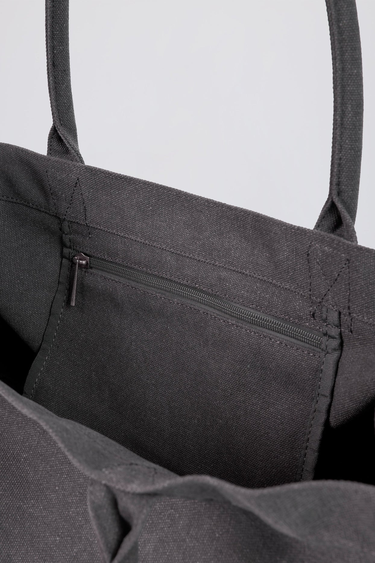 Oversized Canvas Tote Bag in Washed Charcoal