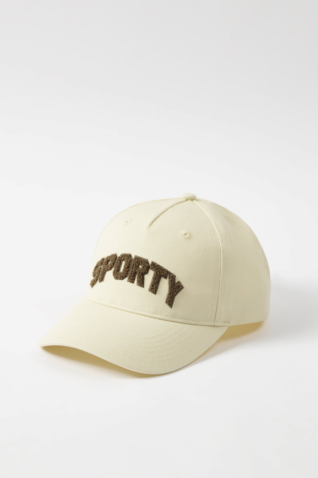 Appliqué Baseball Cap in Bone