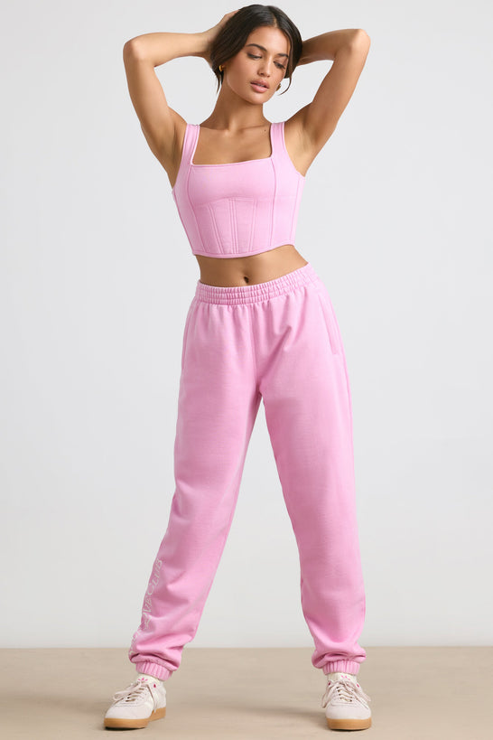 Petite Oversized Joggers in Bubblegum Pink