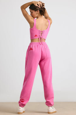 Oversized Joggers in Hot Pink