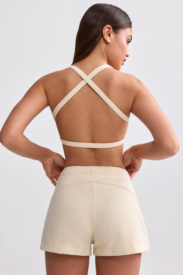 Terry Towelling Shorts in Cream - 2