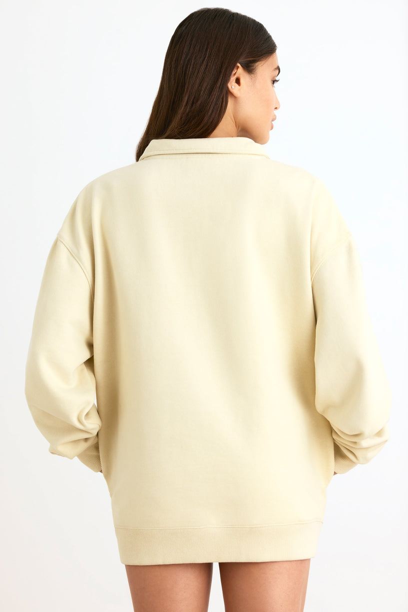 Quarter-Zip Sweatshirt in Bone - 2