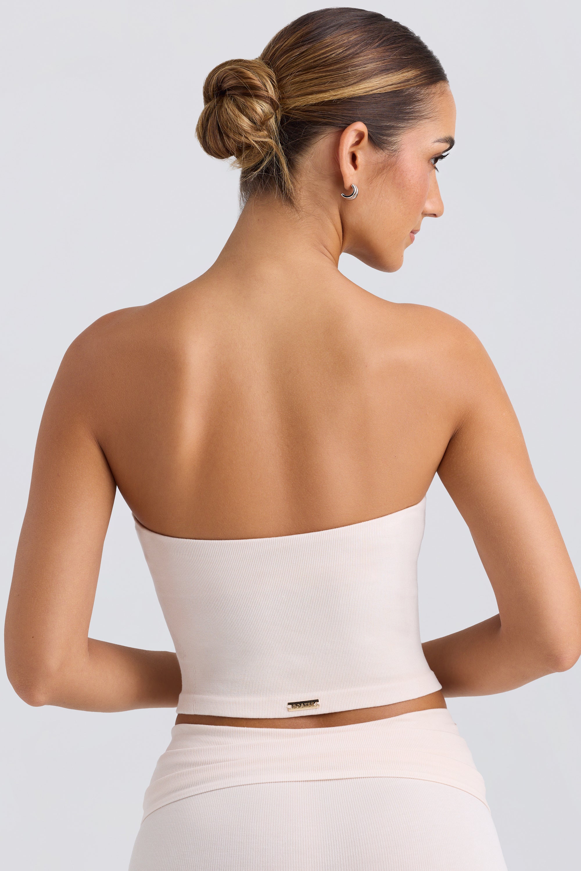 Bandeau Crop Top in Washed Cream