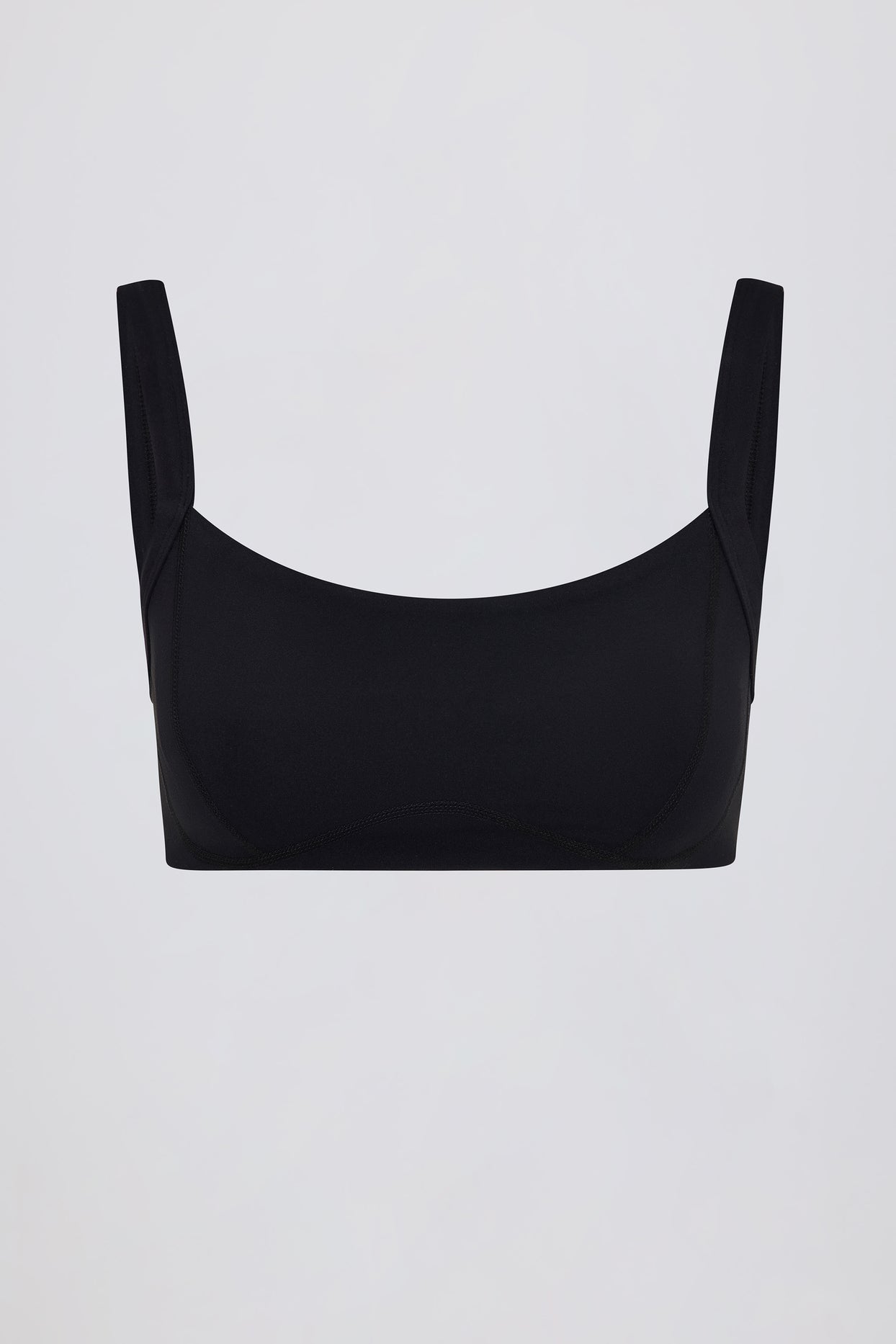 Soft Active Seam-Detail Sports Bra in Black - 2