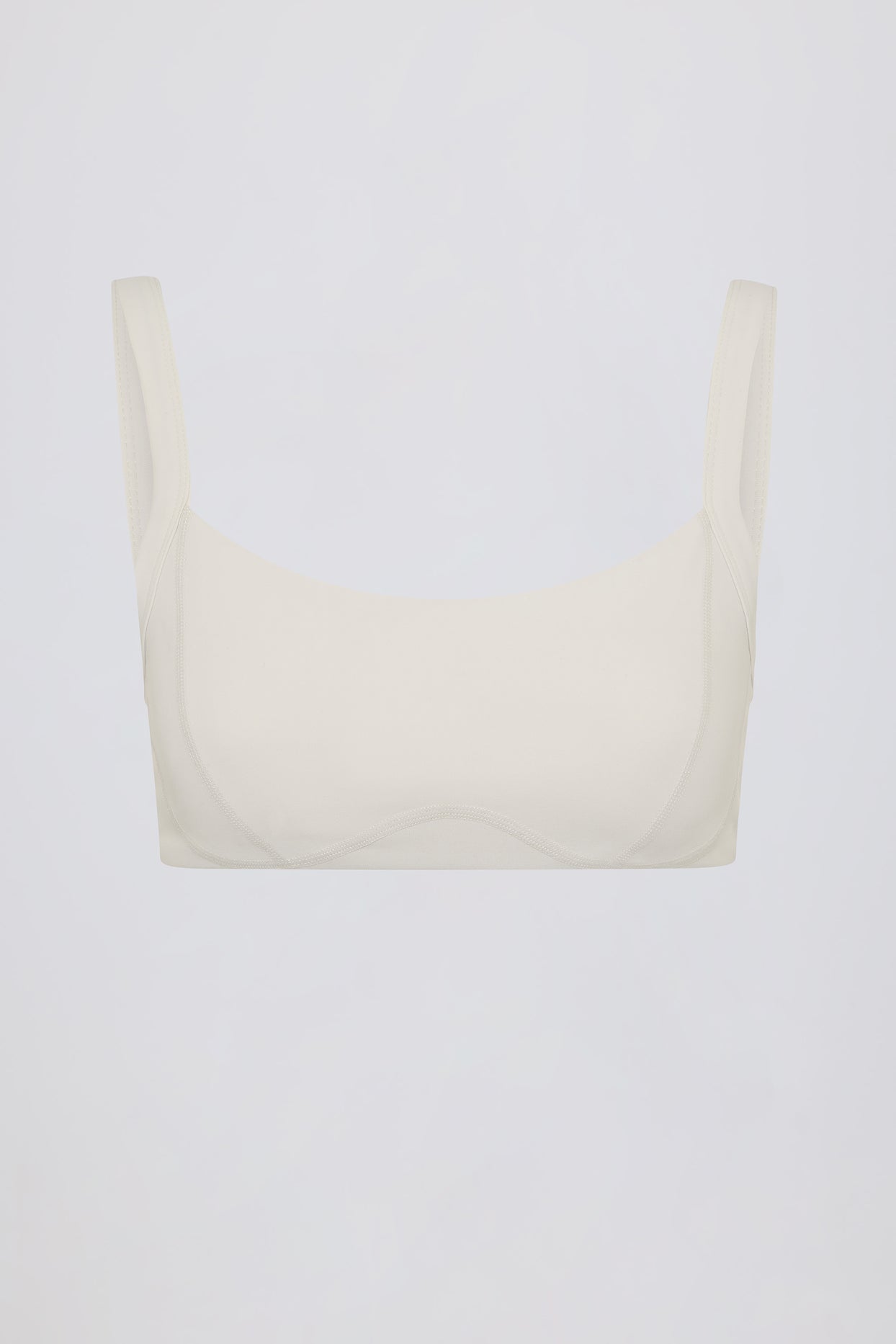 Soft Active Seam-Detail Sports Bra in Oat - 3