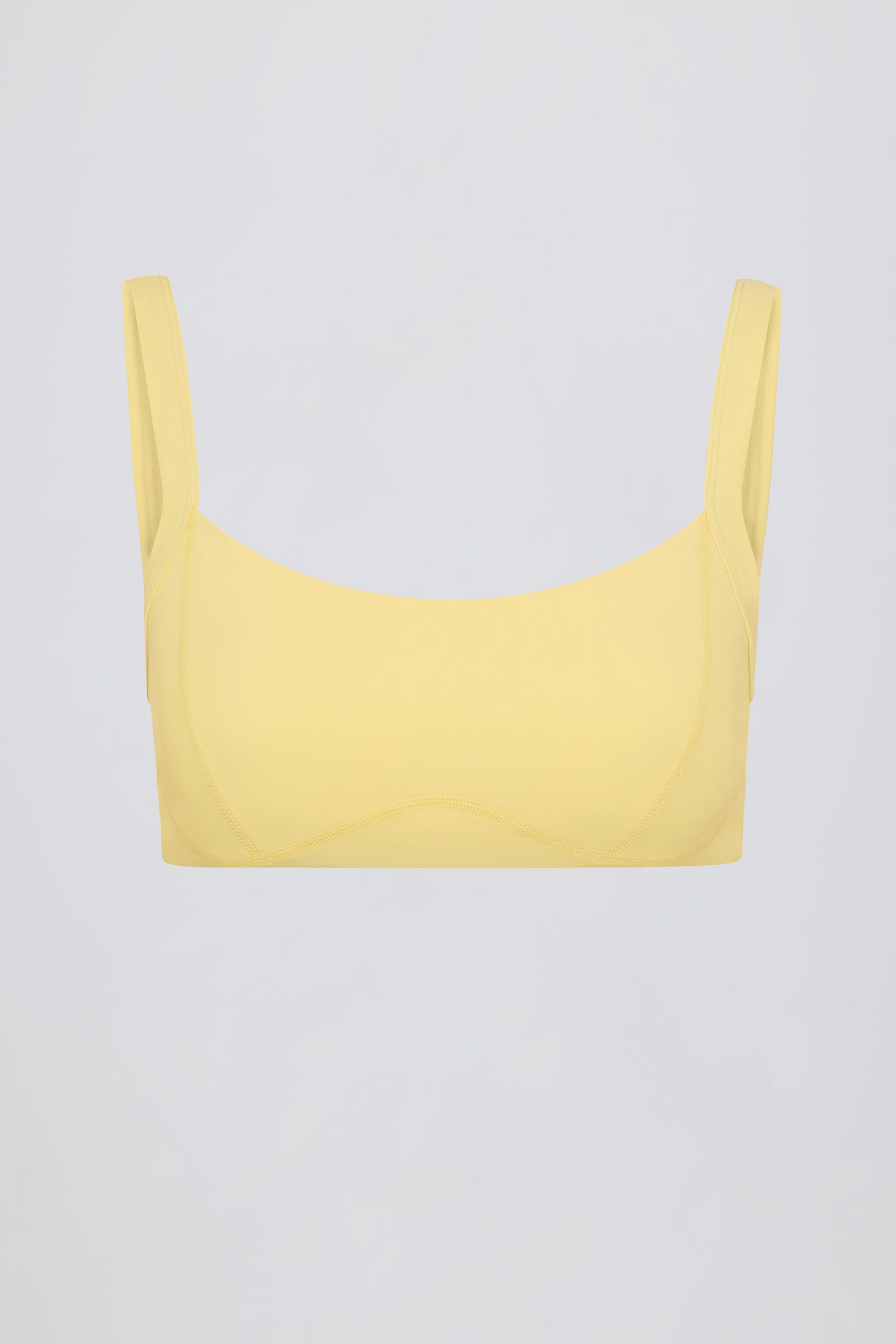 Soft Active Seam-Detail Sports Bra in Lemon - 2