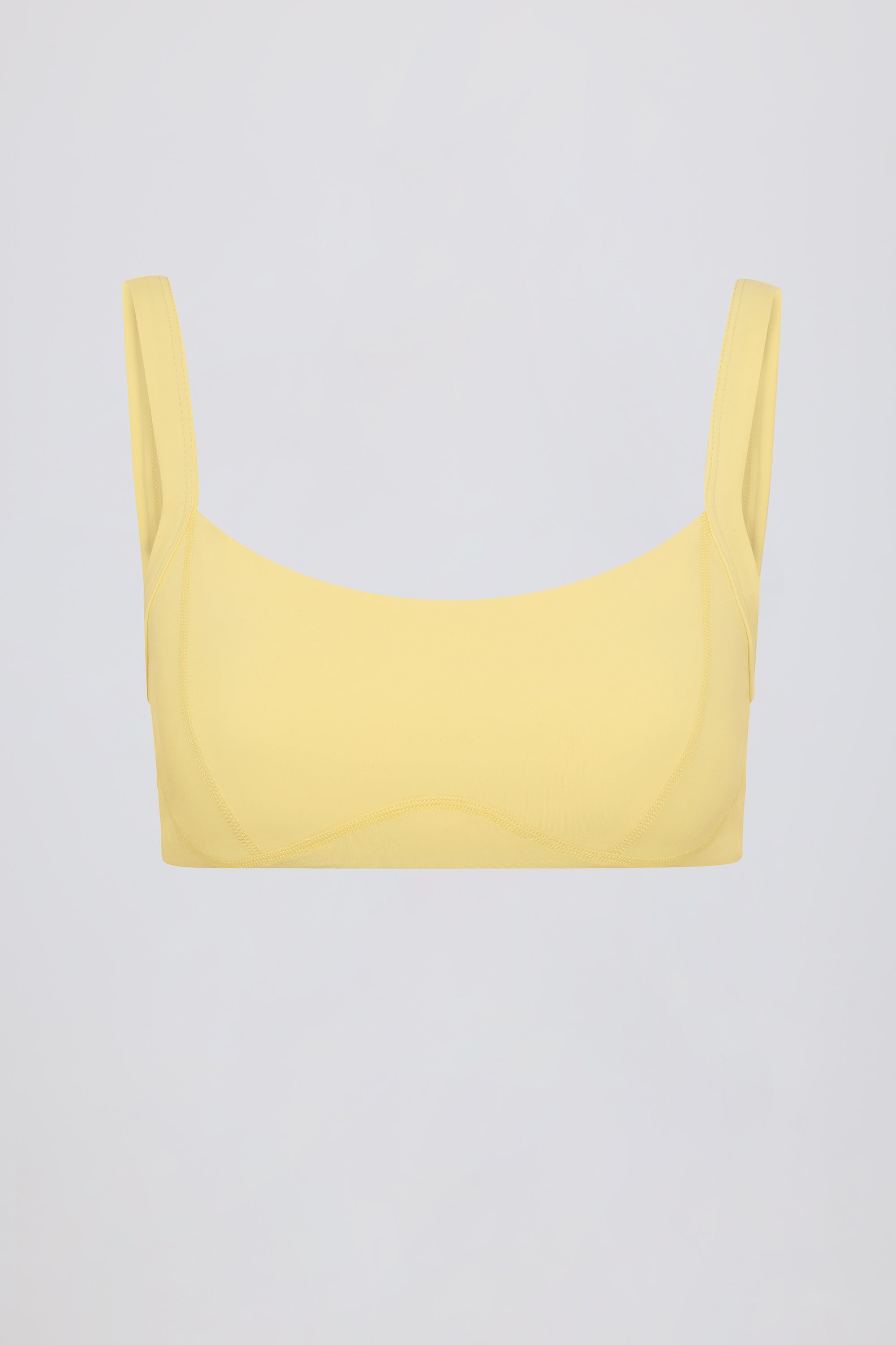 Soft Active Seam-Detail Sports Bra in Lemon - 2