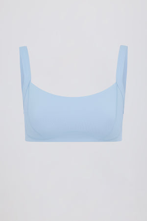Soft Active Seam-Detail Sports Bra in Sky