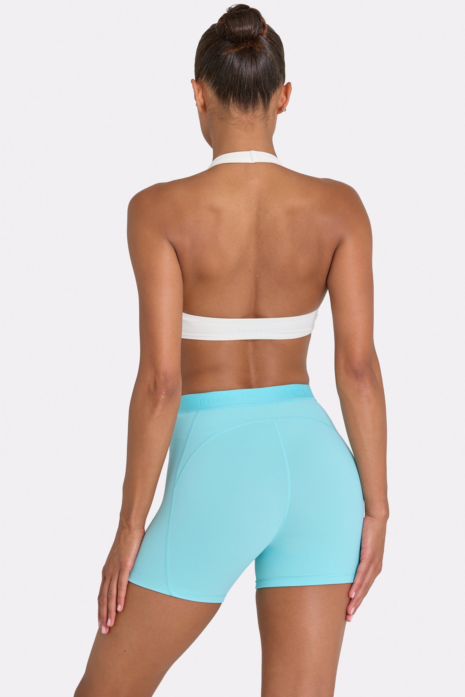 Soft Active Mini Shorts in Aqua - 2