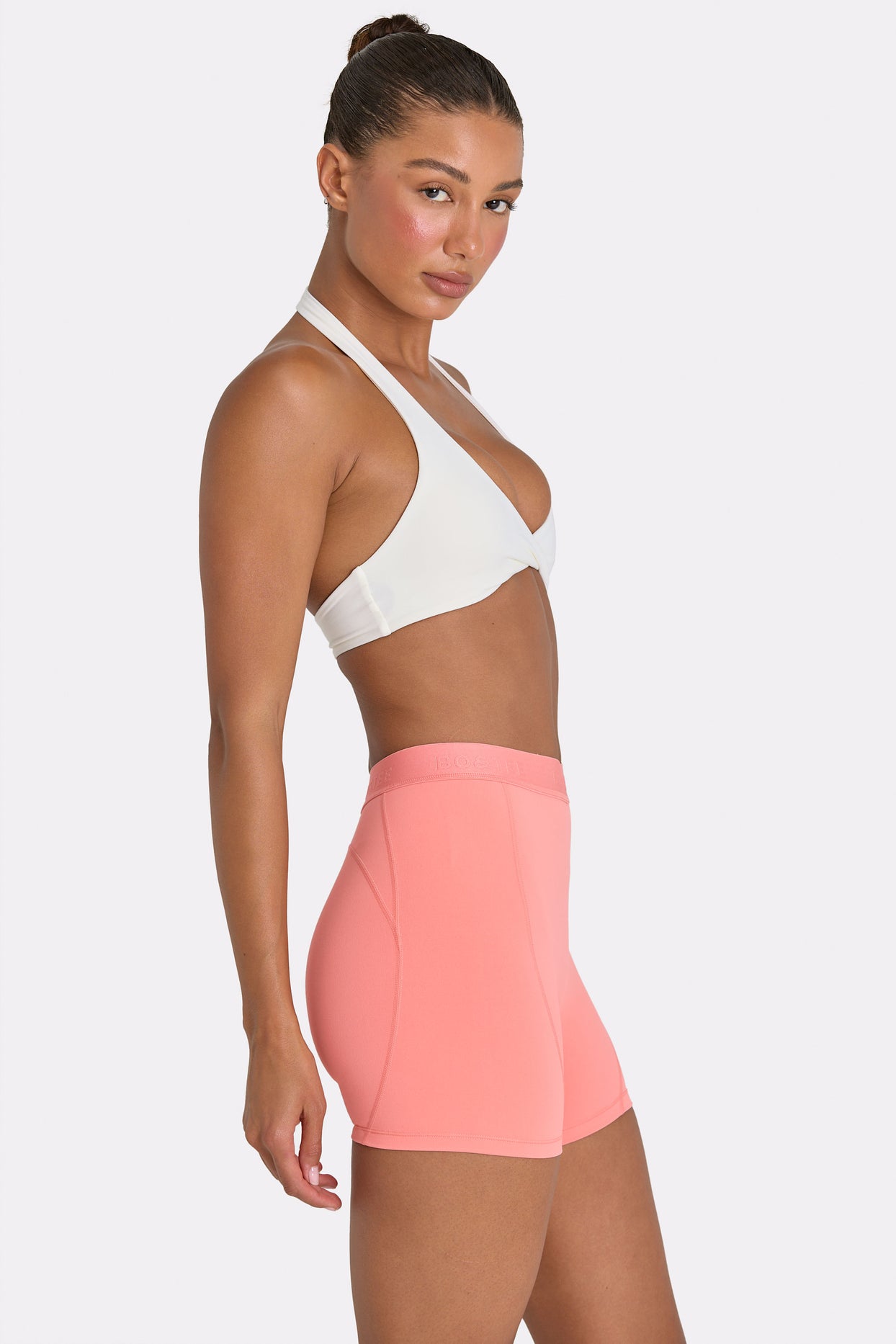 Soft Active Mini Shorts in Coral - 3