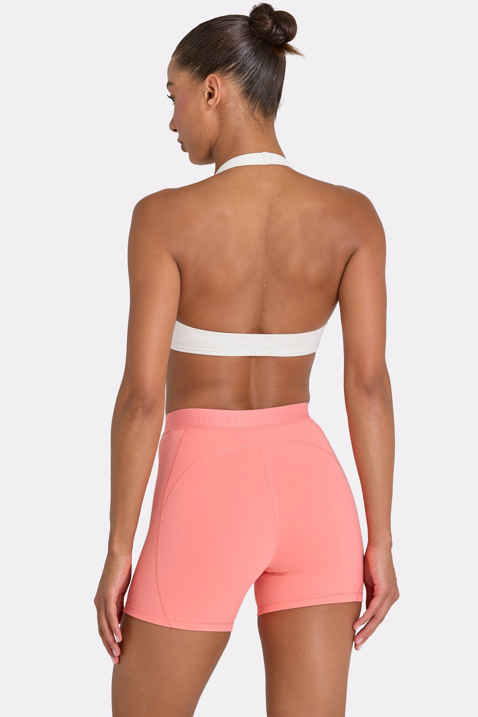 Soft Active Mini Shorts in Coral - 2